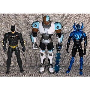 Batman, Cyborg & Blue Beetle DC Comics Action Figures (Lot of 3)